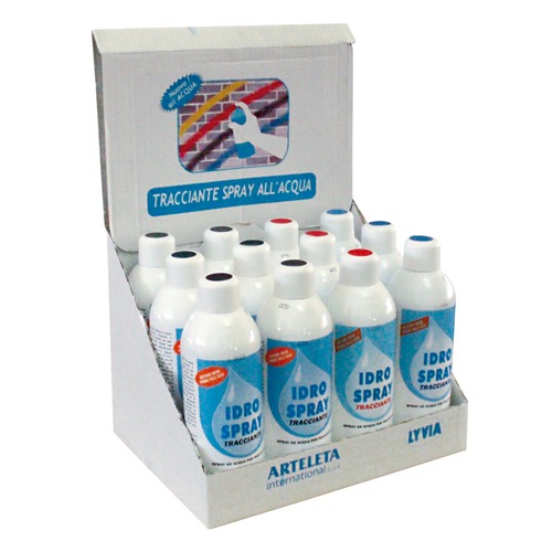 tracing water spray paint in aluminum bottle. acrylic paint water-base necessary for marking and tracing on cement plasterboard polystyrene wood