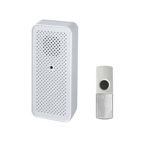 wireless door chime with vibration function, can be used as bleeper, can be coded, works with batteries AA, with transmitter button