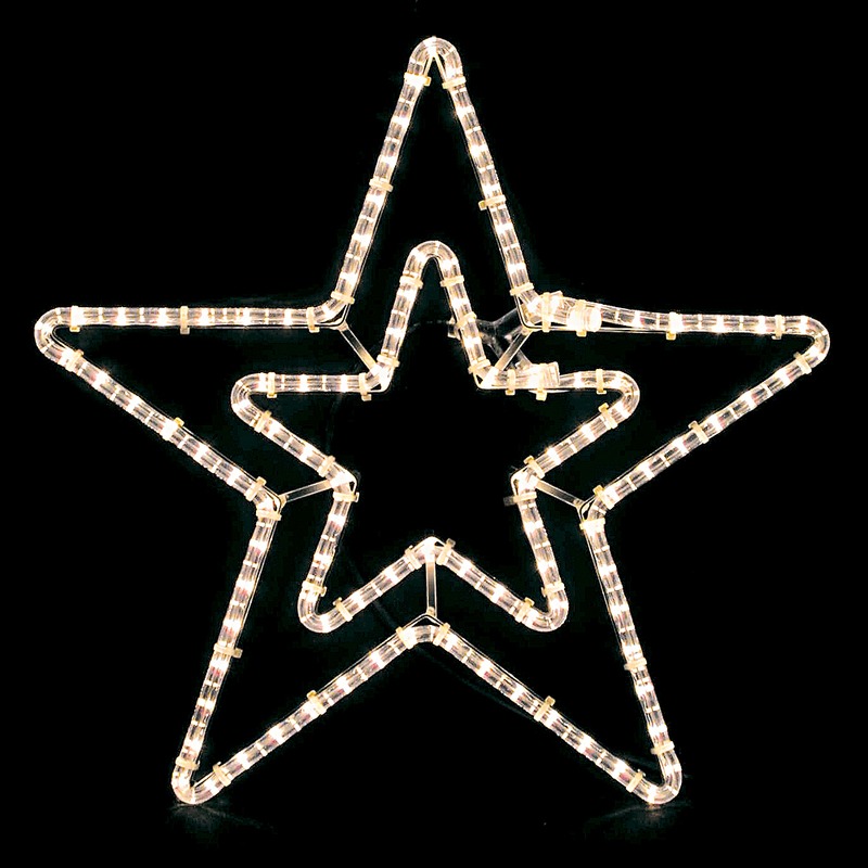 Decorazione Luminosa Stella Concentrica Doppia Figure Luminose