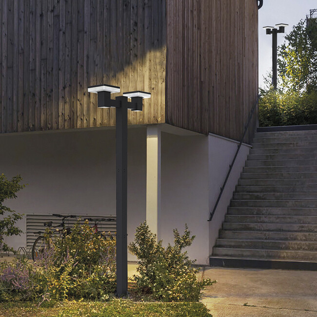 DOUBLE HEAD SOLAR POLE LAMP - 