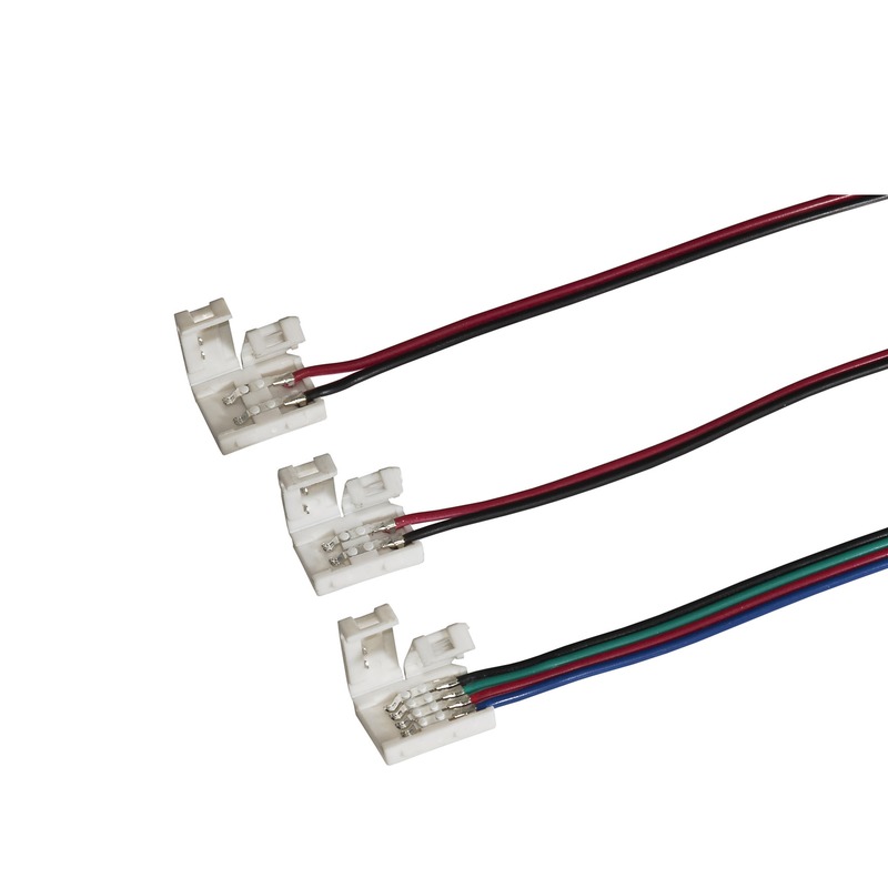 Connettori Rapidi A 4 Poli Con Clip Per Strisce LED RGB Larghezza 10 Mm - Facili, Senza Saldatura (Confezione Da 4)